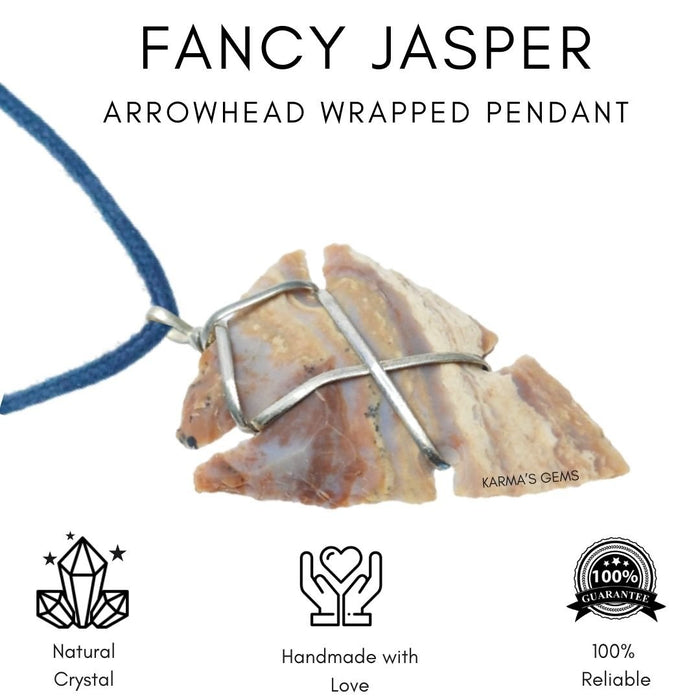1" TO 1.5" FANCY JASPER SPEARHEAD ARROWHEAD PENDANT
