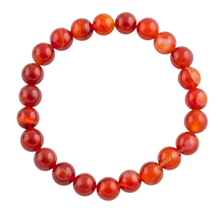 8 MM BEADS CARNELIAN BRACELET
