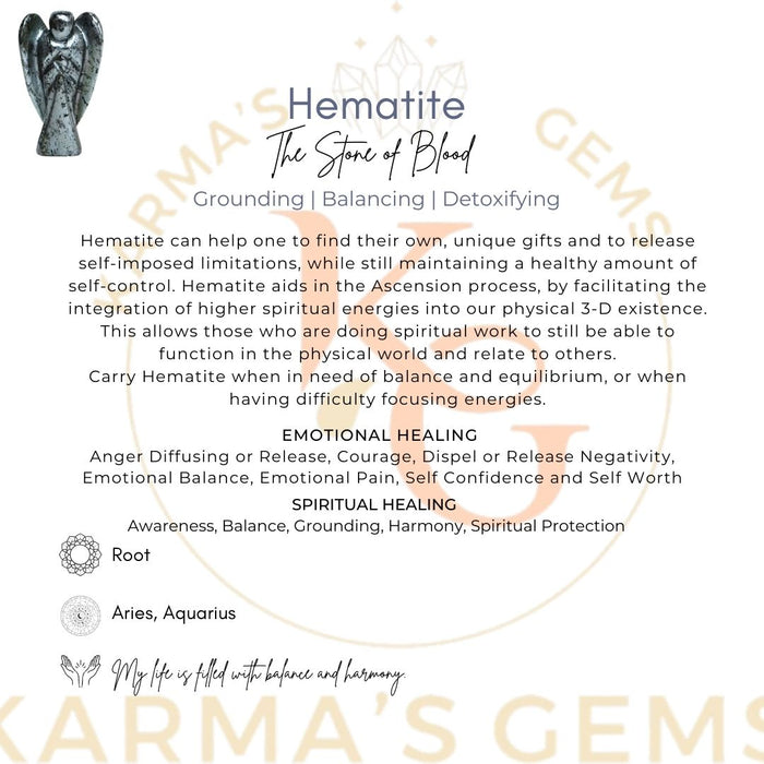 HEMATITE STONE CRYSTAL ANGEL