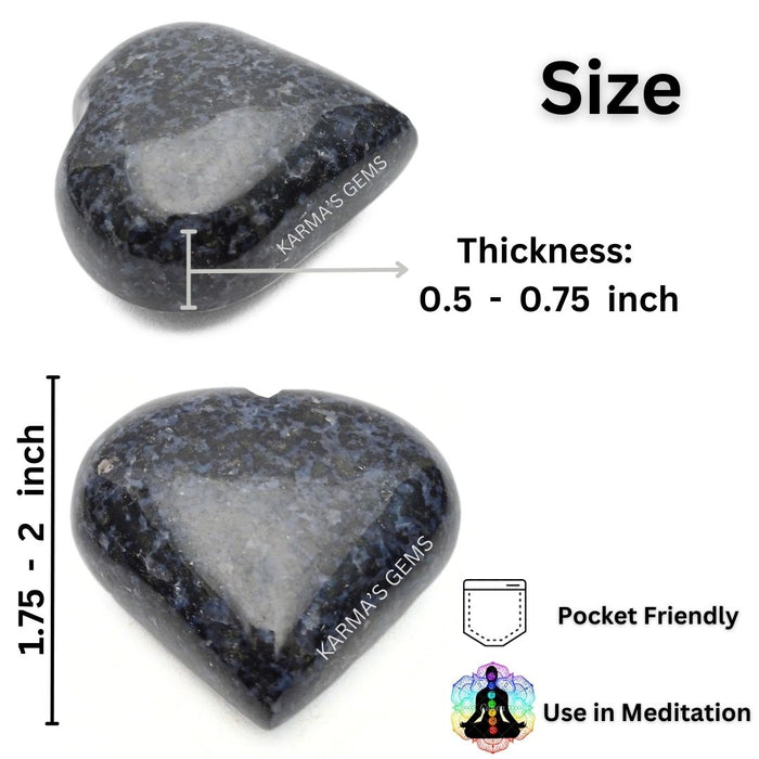 2" INDIGO GABBRO PUFFY HEART