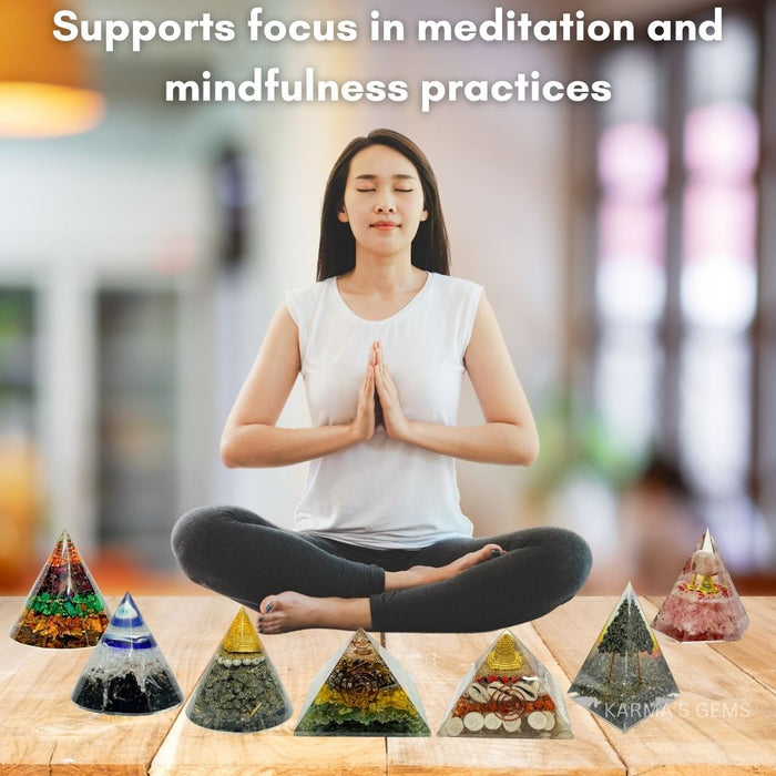 AMETHYST LOTUS FLOWER ORGONITE PYRAMID