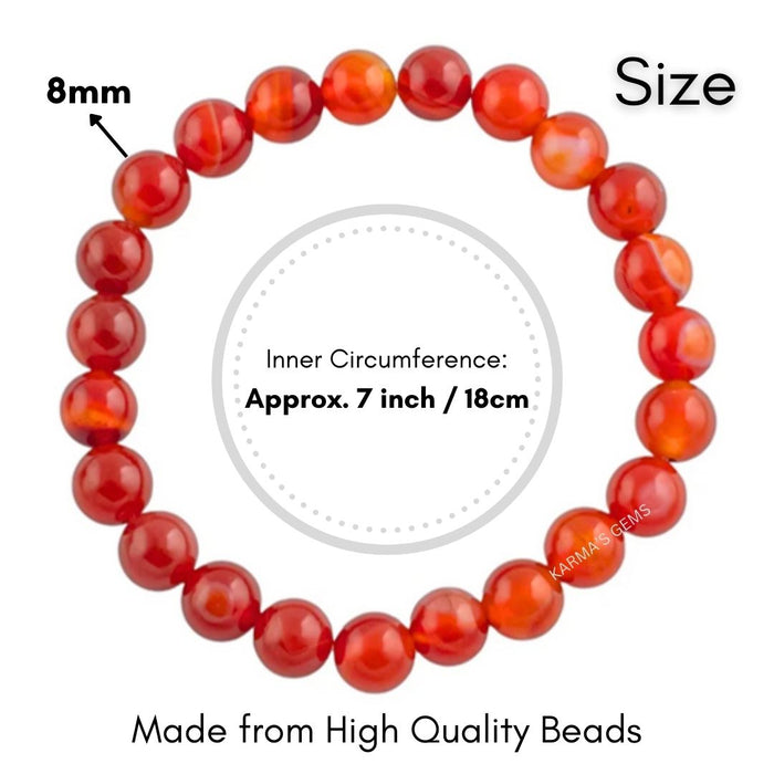 8 MM BEADS CARNELIAN BRACELET