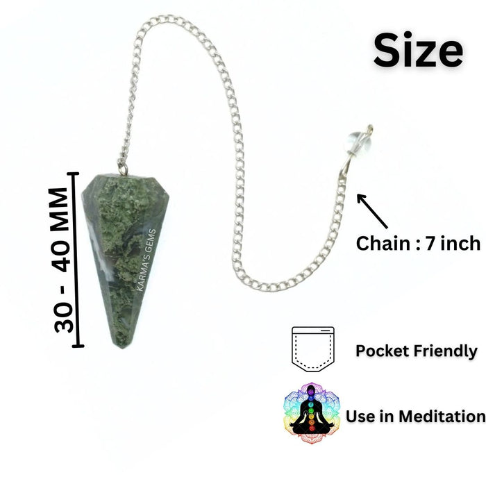 MOSS AGATE STONE DOWSING PENDULUM