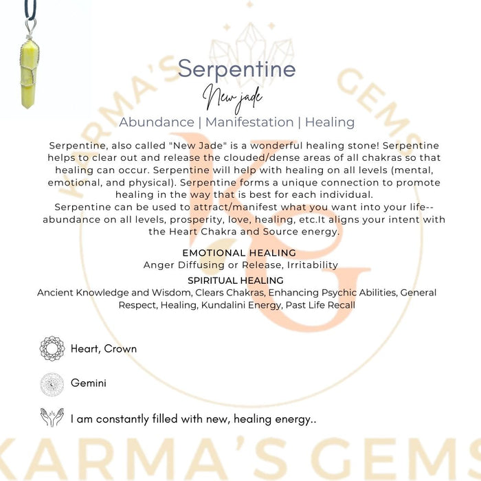 DOUBLE POINT SERPENTINE WRAPPED PENDANT