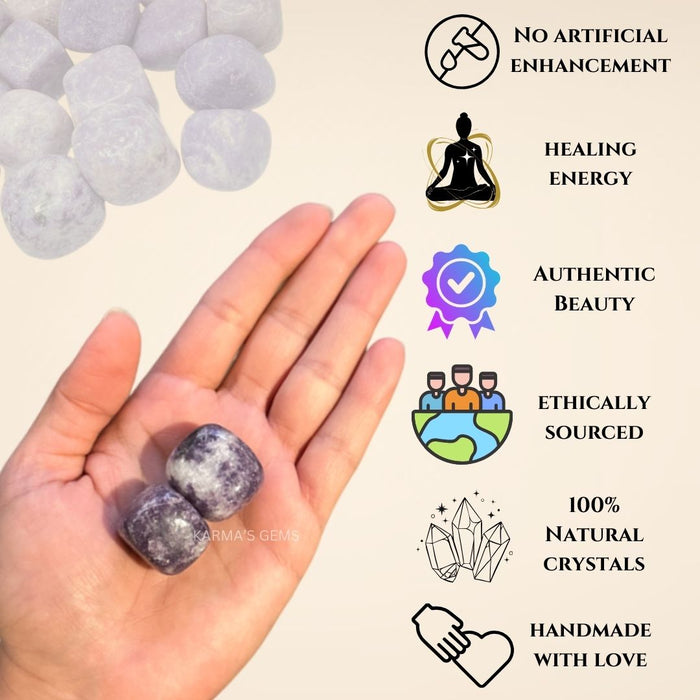 1 PIECE 15 TO 25 MM LEPIDOLITE POLISH TUMBLED STONE