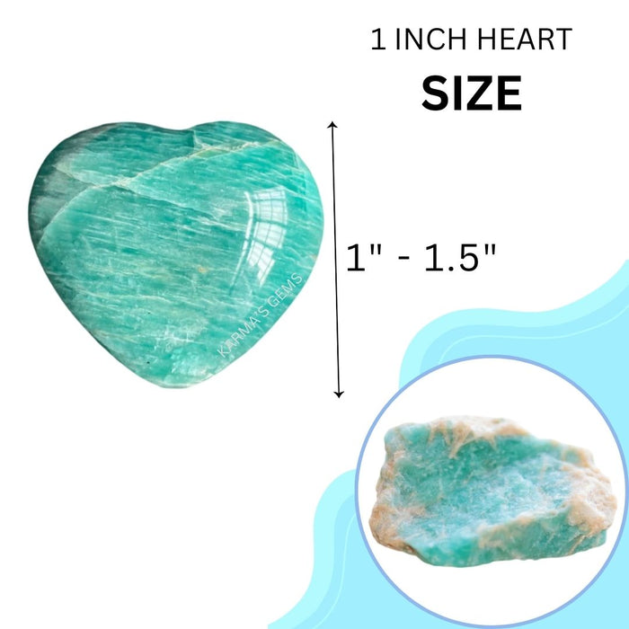 1" AMAZONITE PUFFY HEART