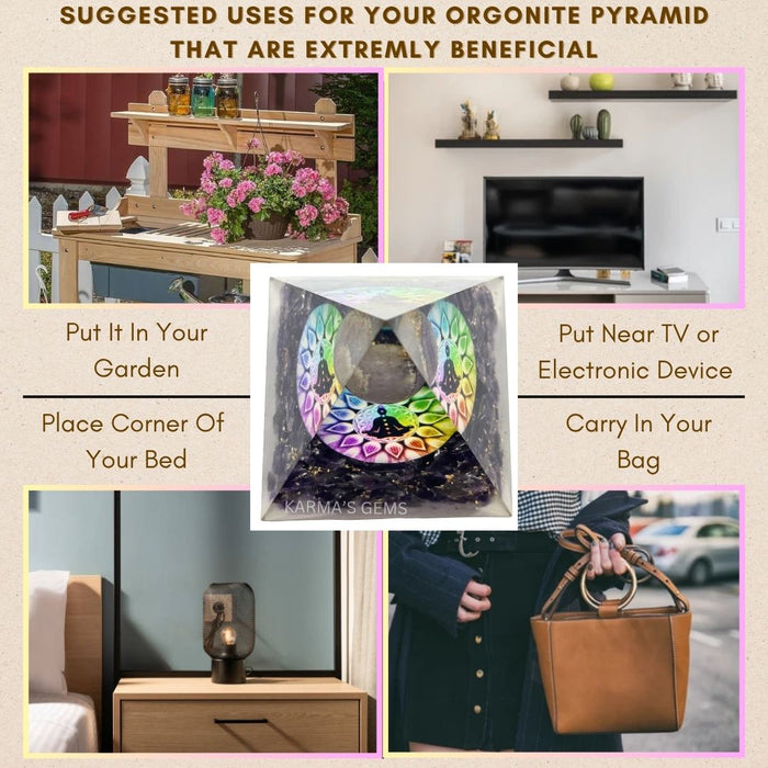 AMETHYST LOTUS FLOWER ORGONITE PYRAMID