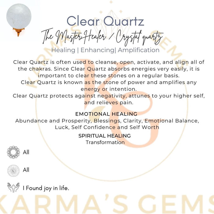 50 TO 55 MM CLEAR QUARTZ SPHERE