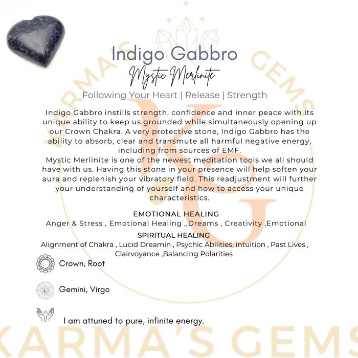 2" INDIGO GABBRO PUFFY HEART