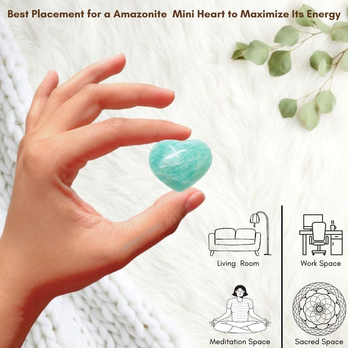 1" AMAZONITE PUFFY HEART