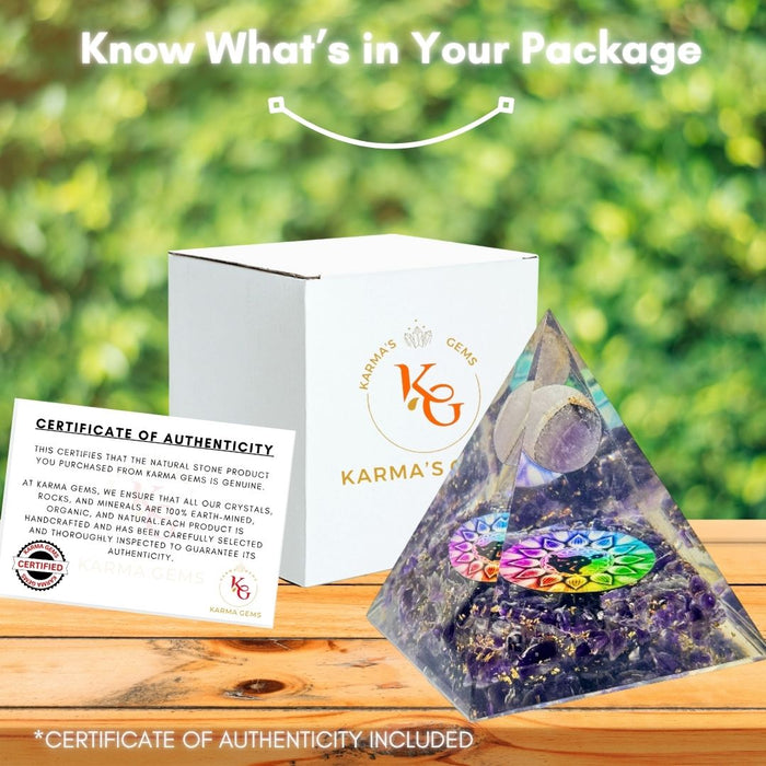 AMETHYST LOTUS FLOWER ORGONITE PYRAMID