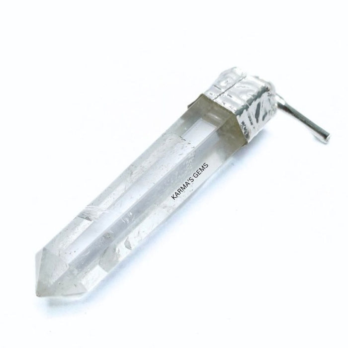 CLEAR QUARTZ POINT PENCIL PENDANT