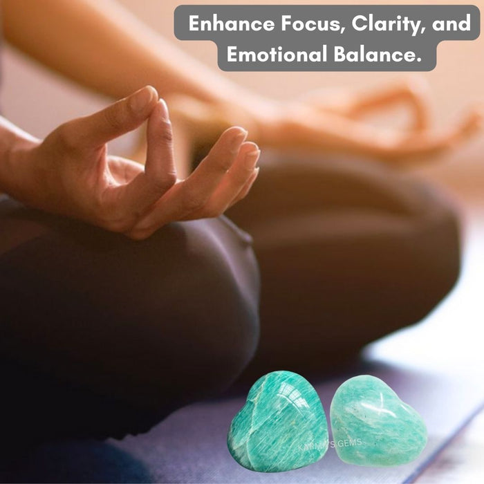 1" AMAZONITE PUFFY HEART