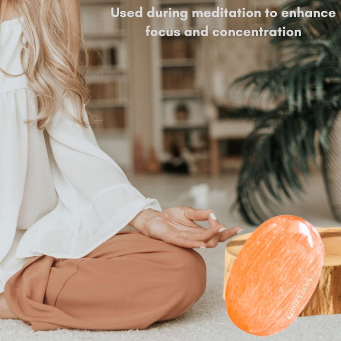 ORANGE SELENITE  PALMSTONE