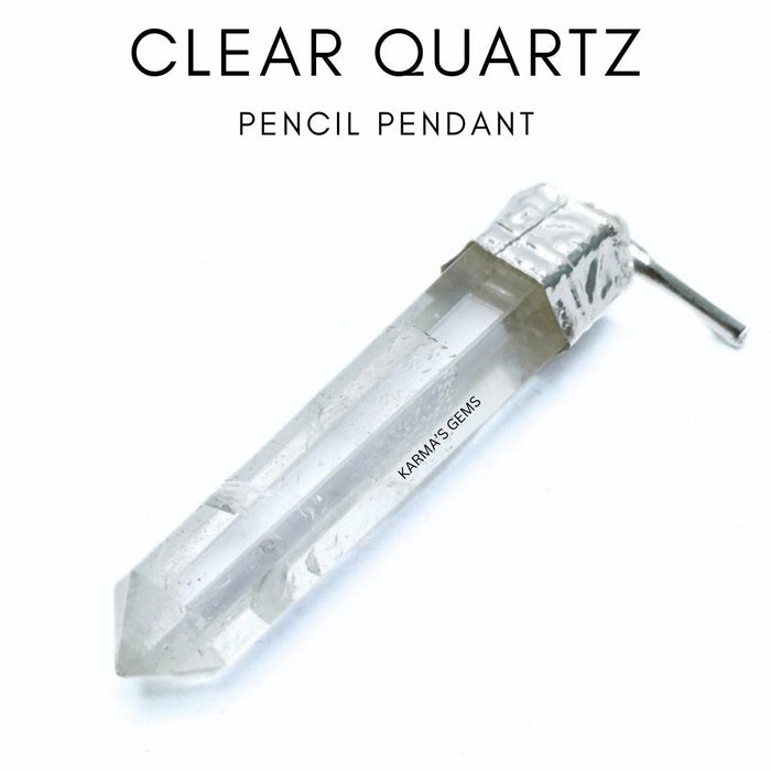 CLEAR QUARTZ POINT PENCIL PENDANT
