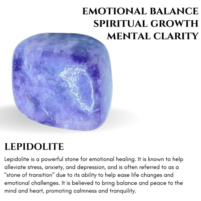 1 PIECE 15 TO 25 MM LEPIDOLITE POLISH TUMBLED STONE