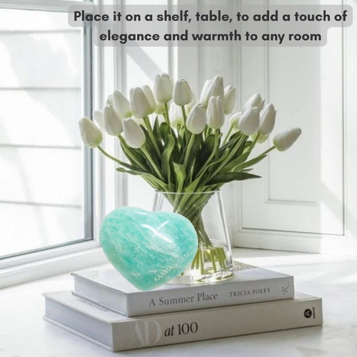 1" AMAZONITE PUFFY HEART