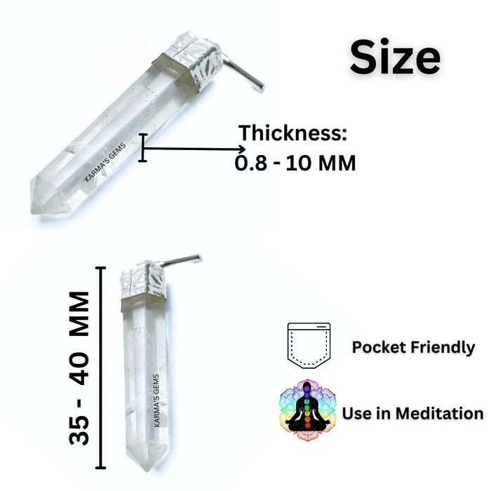 CLEAR QUARTZ POINT PENCIL PENDANT