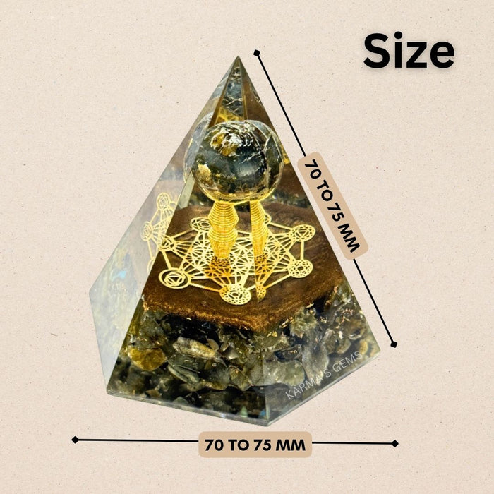 LABRADORITE ANTENA ORGONITE PYRAMID