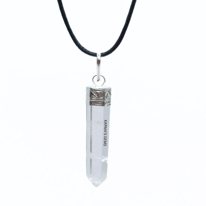 CLEAR QUARTZ POINT PENCIL PENDANT