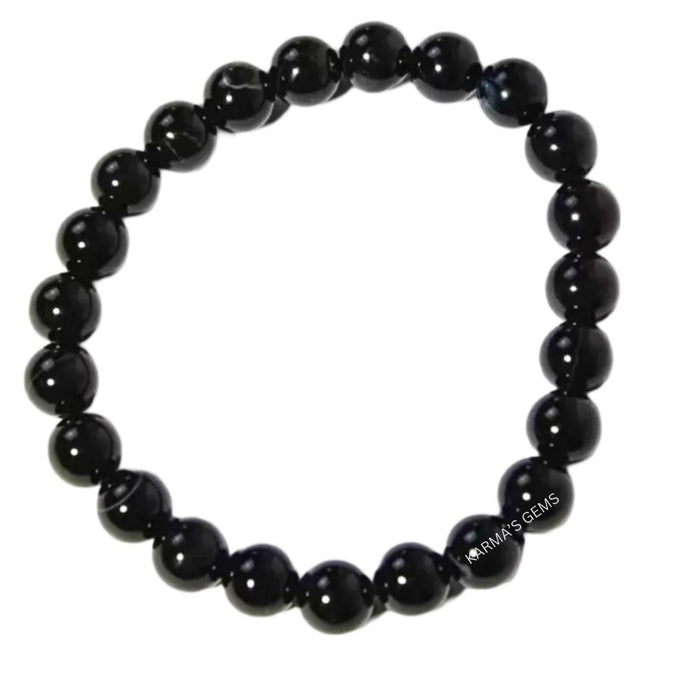 8 MM BEADS BLACK TOURMALINE BRACELET