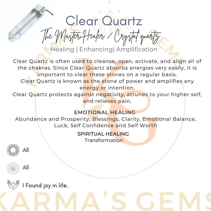 CLEAR QUARTZ POINT PENCIL PENDANT