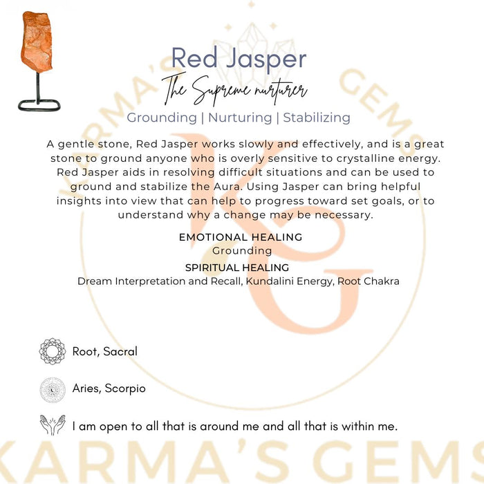 RAW RED JASPER STONE ON STAND
