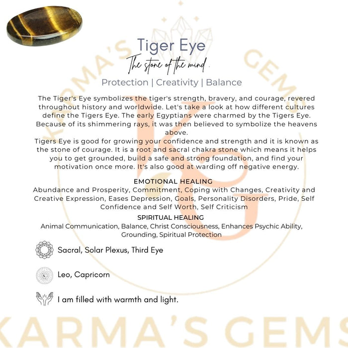 TIGER EYE WORRY THUMB STONE