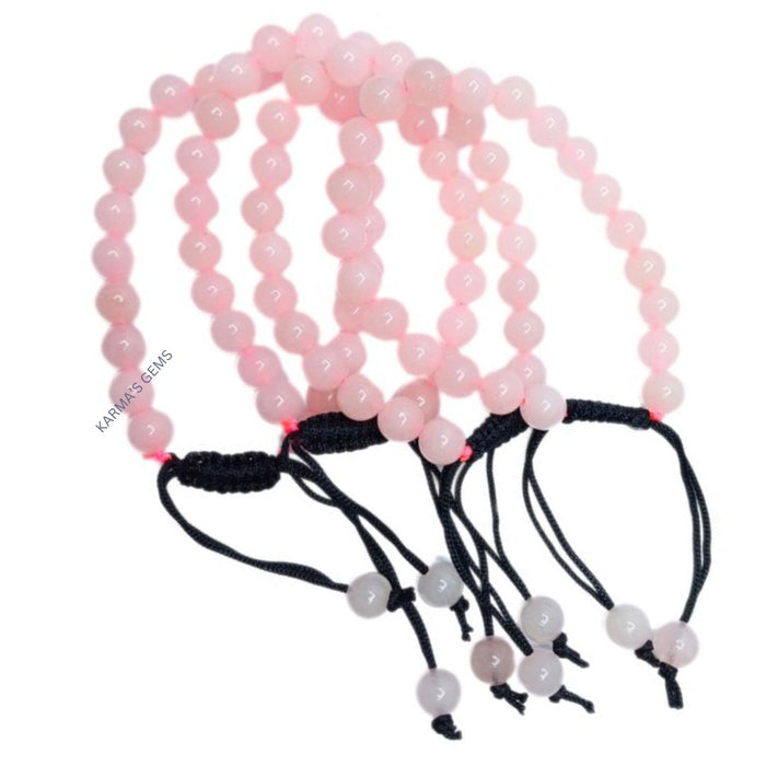 8 MM BEADS ROSE QUARTZ STRING BRACELET