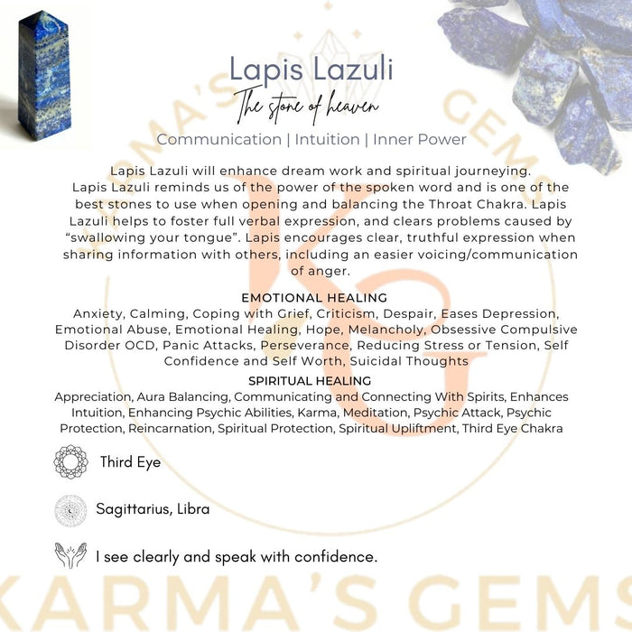 4 CORNER LAPIS LAZULI OBELISK