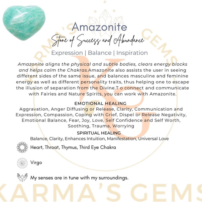 1" AMAZONITE PUFFY HEART