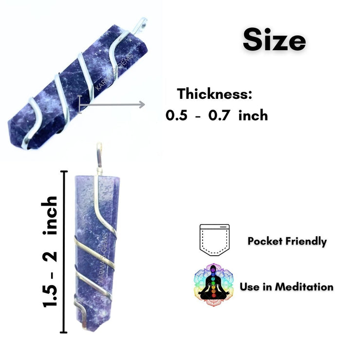 LEPIDOLITE FLAT WRAPPED PENDANT