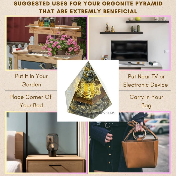 LABRADORITE ANTENA ORGONITE PYRAMID