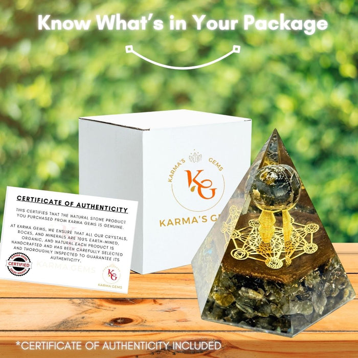 LABRADORITE ANTENA ORGONITE PYRAMID