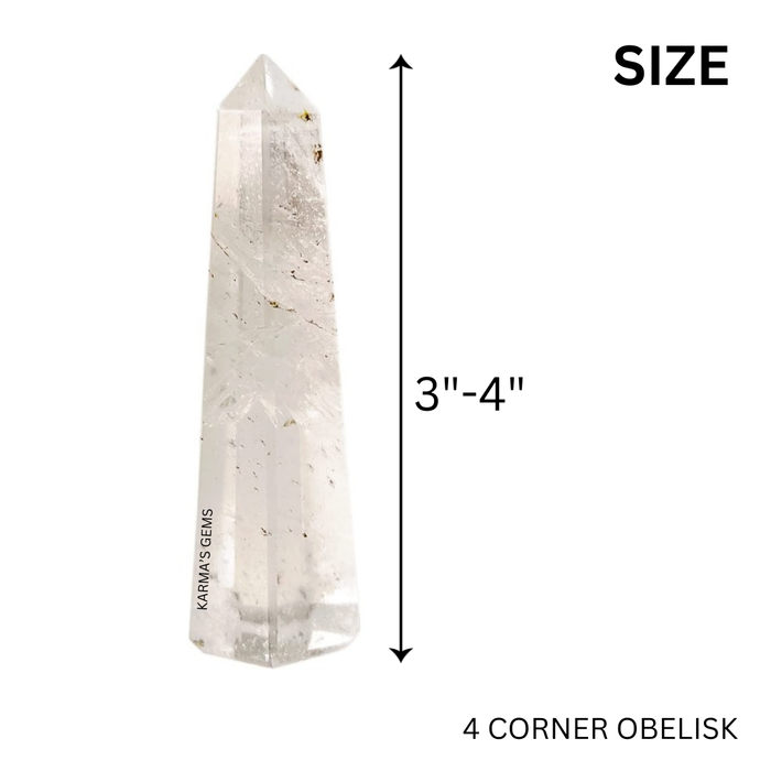 4 CORNER CRYSTAL QUARTZ OBELISK