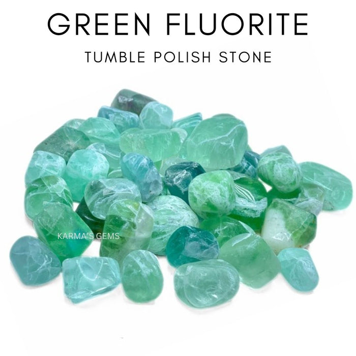 15 TO 25 MM GREEN FLUORITE POLISH TUMBLED STONE