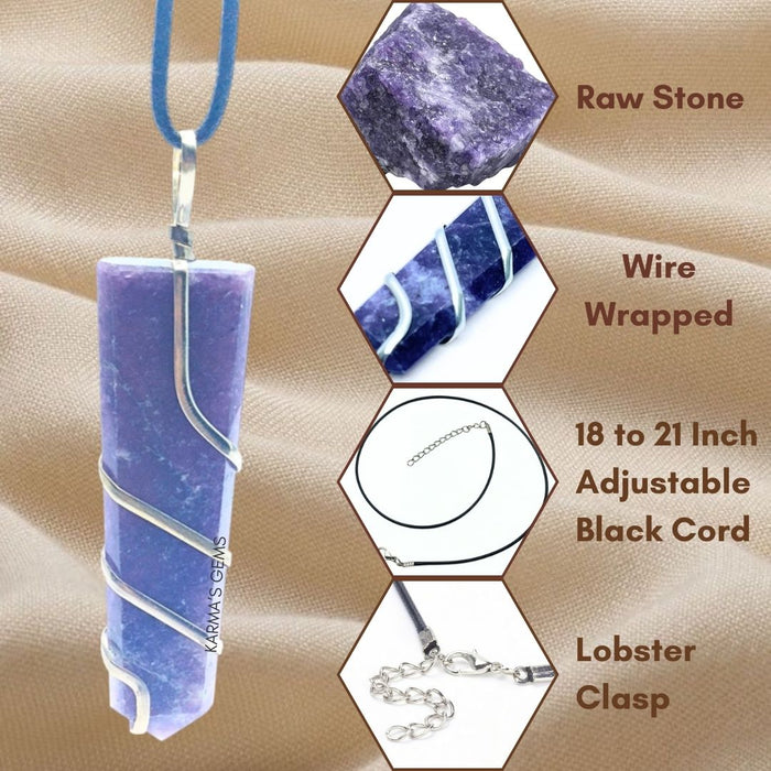 LEPIDOLITE FLAT WRAPPED PENDANT