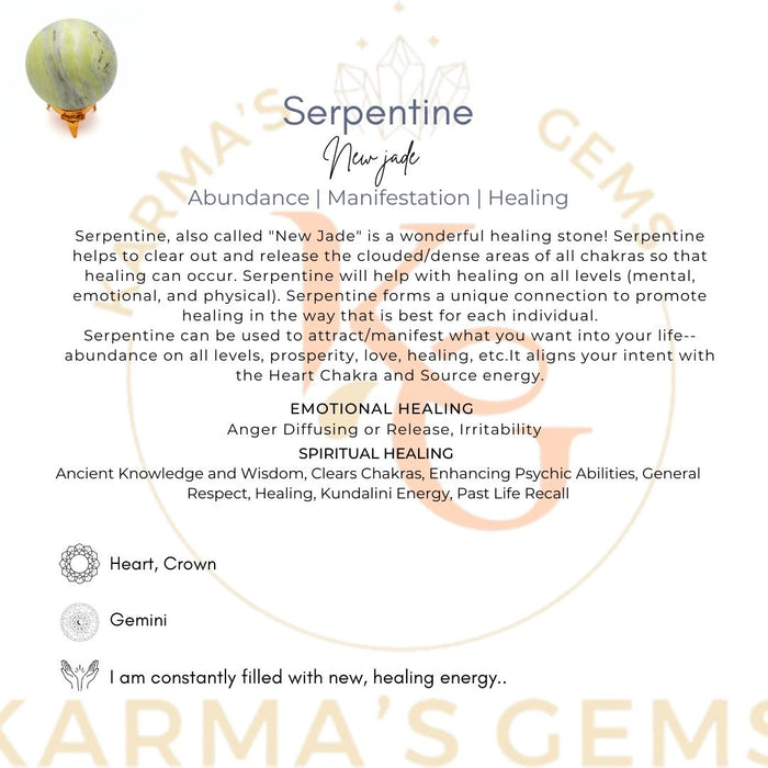 50 TO 55 MM SERPENTINE SPHERE