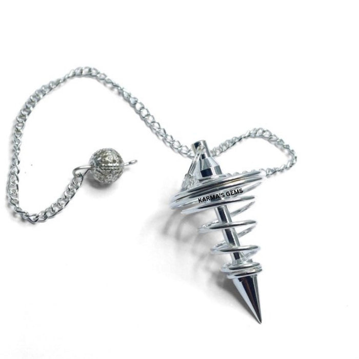 SILVER SPIRAL POINT DOWSING PENDULUM
