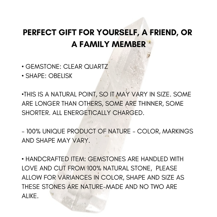 4 CORNER CRYSTAL QUARTZ OBELISK