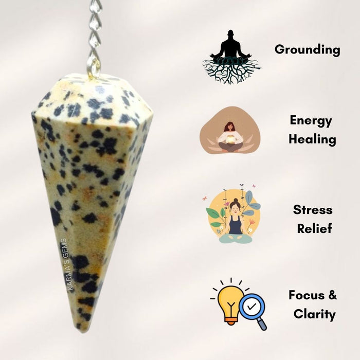 DALMATIAN JASPER STONE DOWSING PENDULUM