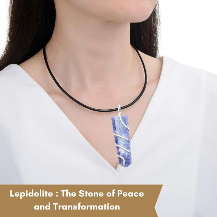 LEPIDOLITE FLAT WRAPPED PENDANT