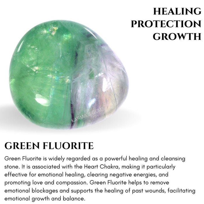 1 PIECE 15 TO 25 MM GREEN FLUORITE POLISH TUMBLED STONE