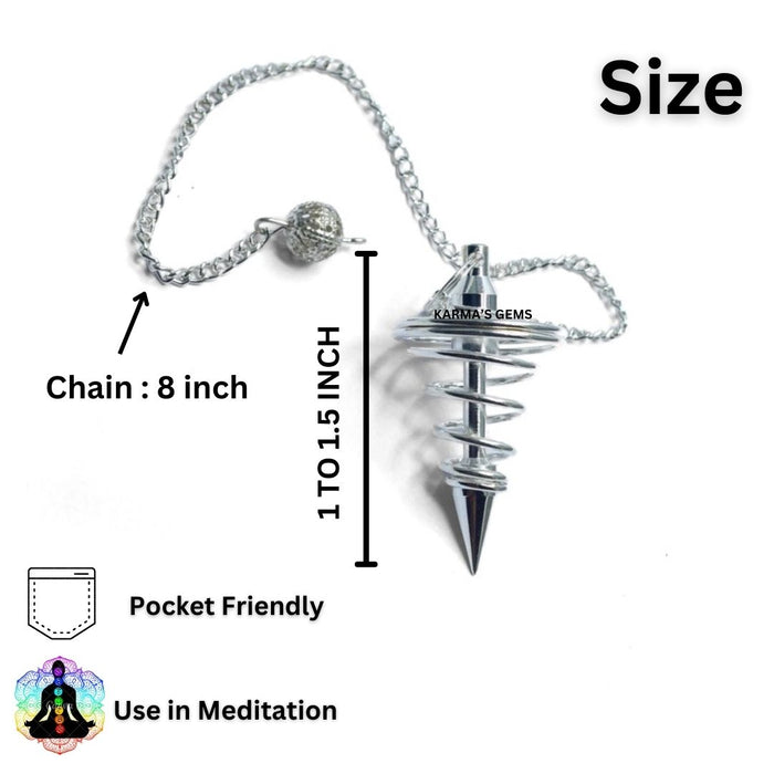 SILVER SPIRAL POINT DOWSING PENDULUM