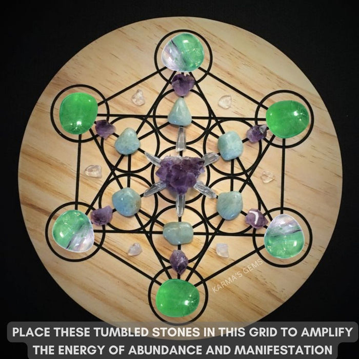 15 TO 25 MM GREEN FLUORITE POLISH TUMBLED STONE