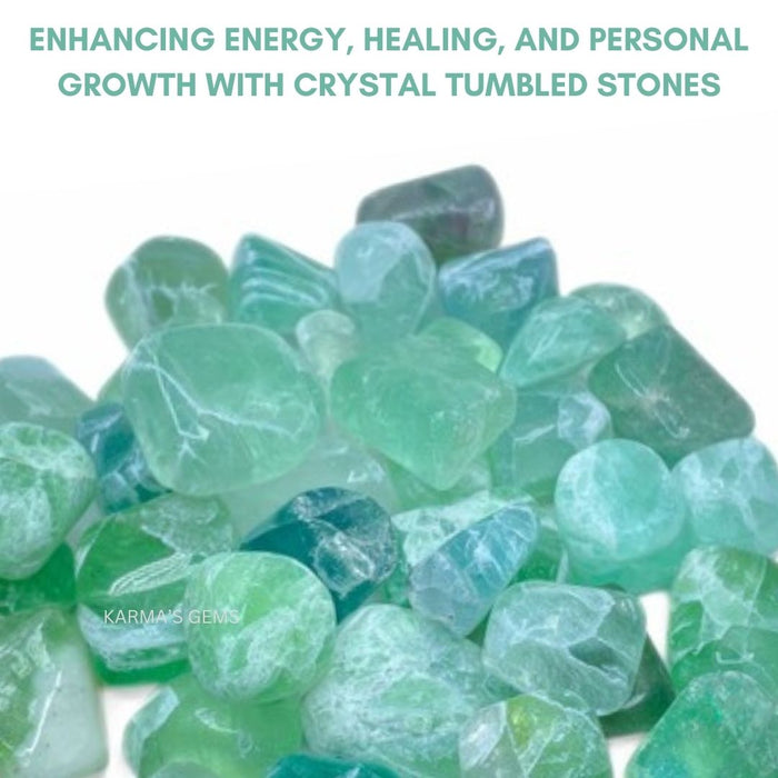 15 TO 25 MM GREEN FLUORITE POLISH TUMBLED STONE