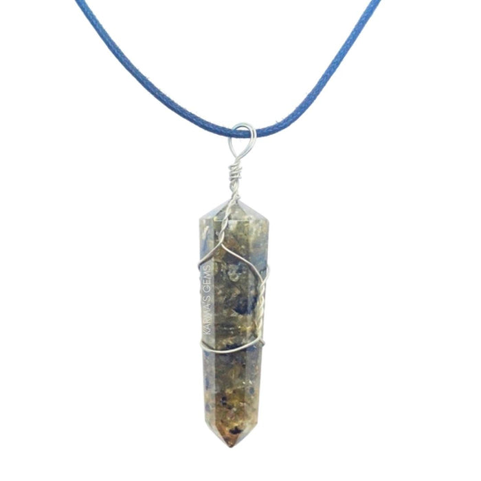 DOUBLE TERMINATED LABRADORITE WRAPPED PENDANT