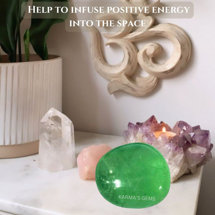 1 PIECE 15 TO 25 MM GREEN FLUORITE POLISH TUMBLED STONE