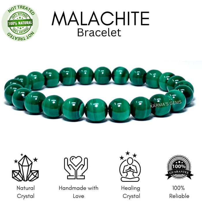 8 MM BEADS MALACHITE BRACELET
