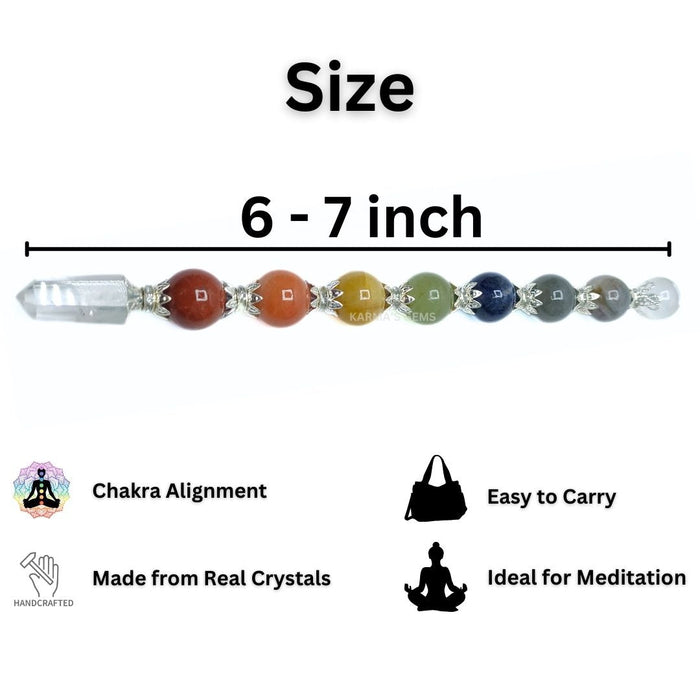 SEVEN CHAKRA BALL HEALING WAND Karmas Gems